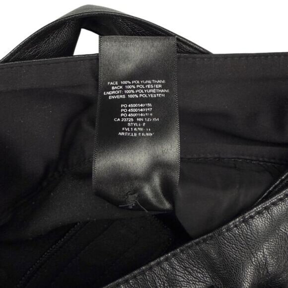 BABATON Aritzia Belted Tie-Front Vegan Leather Pants Sz 0 Black - Picture 5 of 6